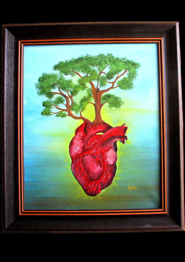 L'arbre coeur, peinture par Amon